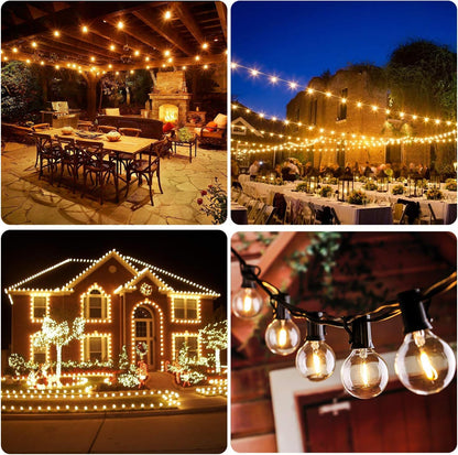 50-Foot Shatterproof LED Globe String Lights | Dimmable Camp & Awning Bistro Lights