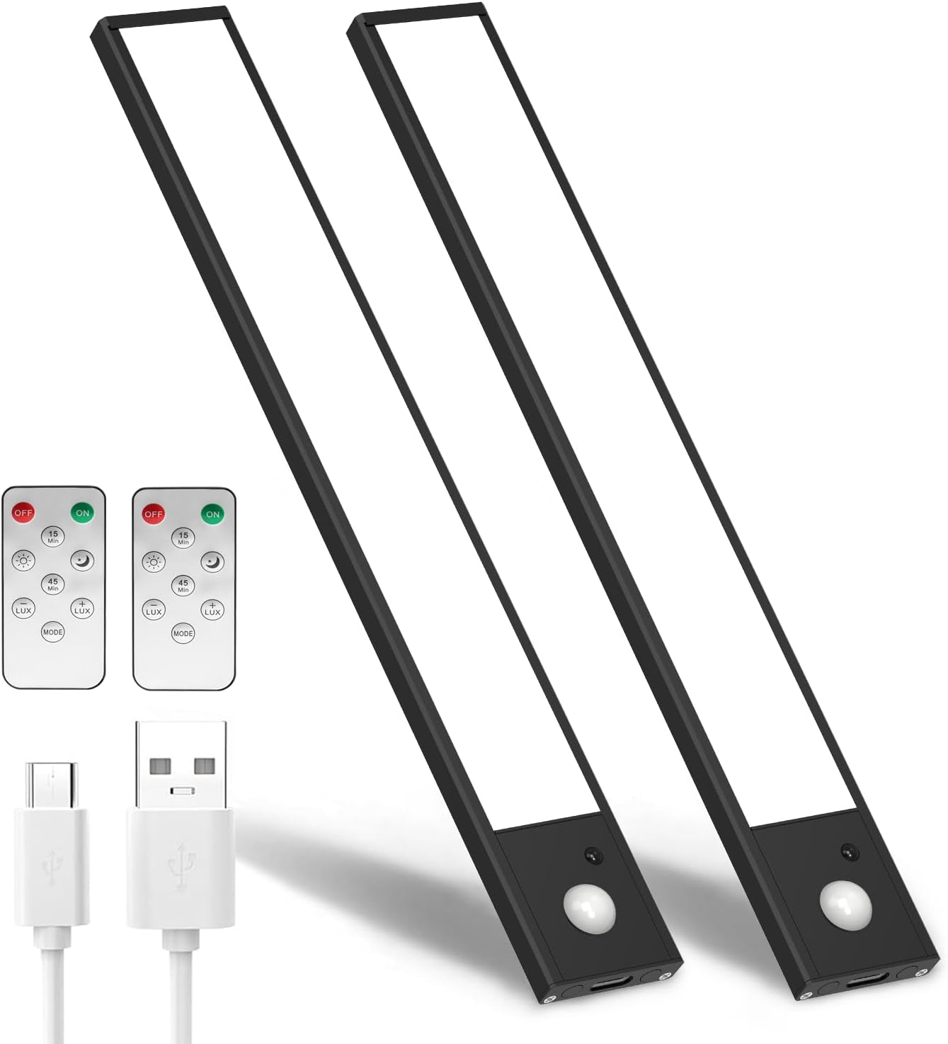 2-Pack Motion Activated RV Step Lights | USB Rechargeable 48-LED Camper Stair Lighting