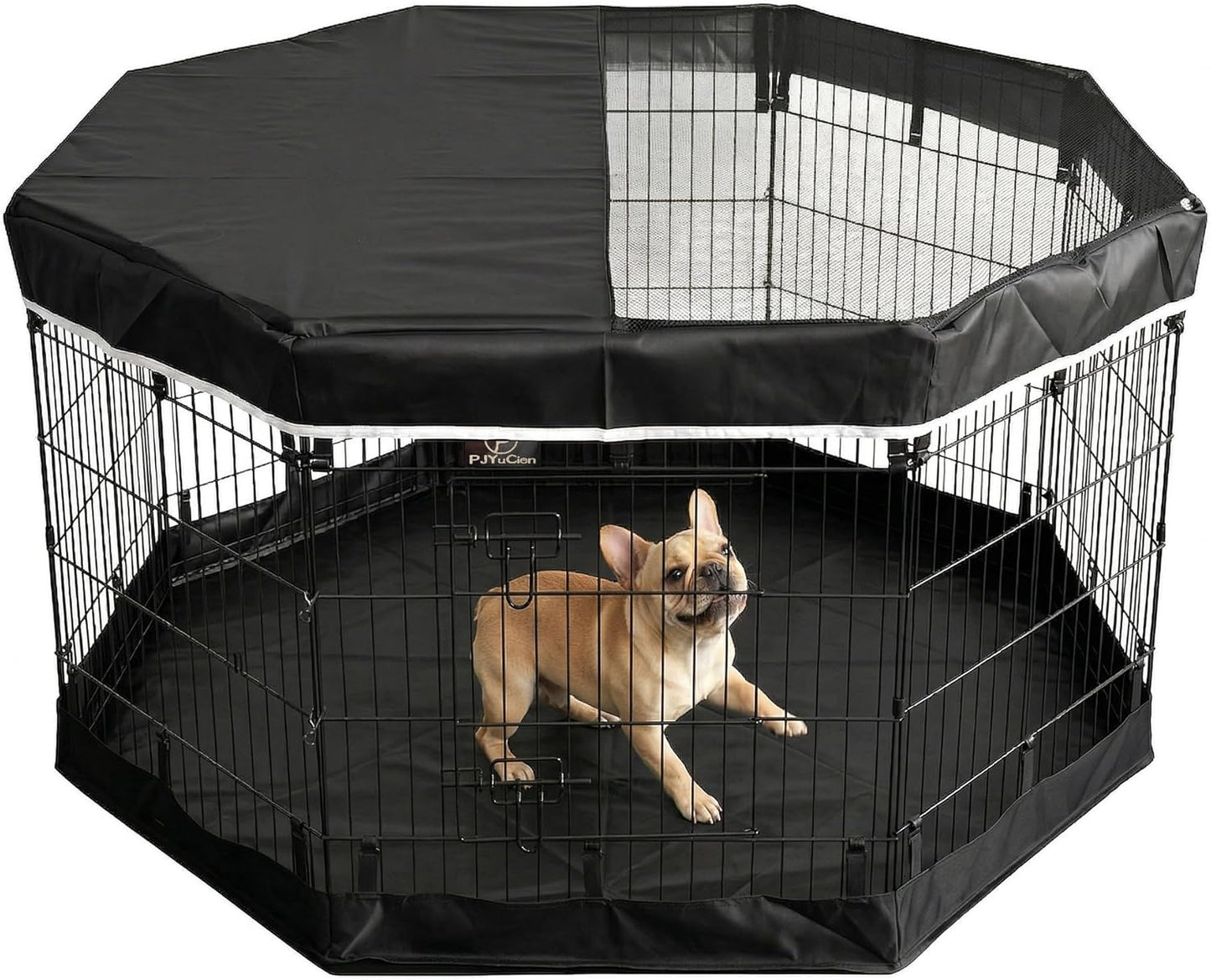 Happy Camper Portable Pet Playpen – Foldable 8-Panel Exercise Pen with Waterproof Base