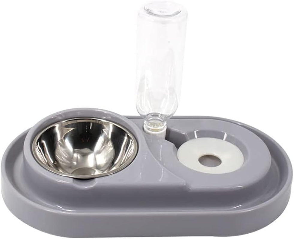 2-in-1 Automatic Gravity Waterer & Stainless Steel Food Bowl Set