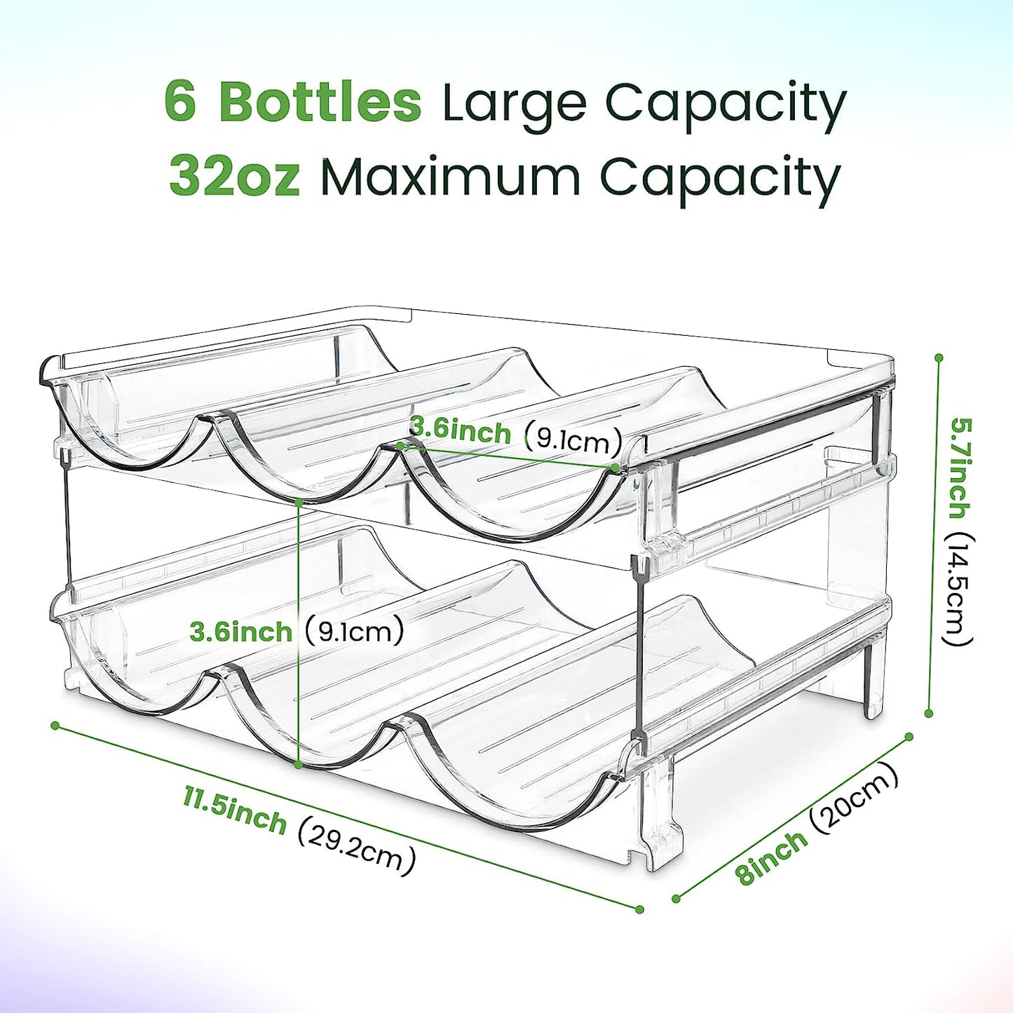 2-Pack Stackable Water Bottle Organizer | Space-Saving RV Cabinet Storage
