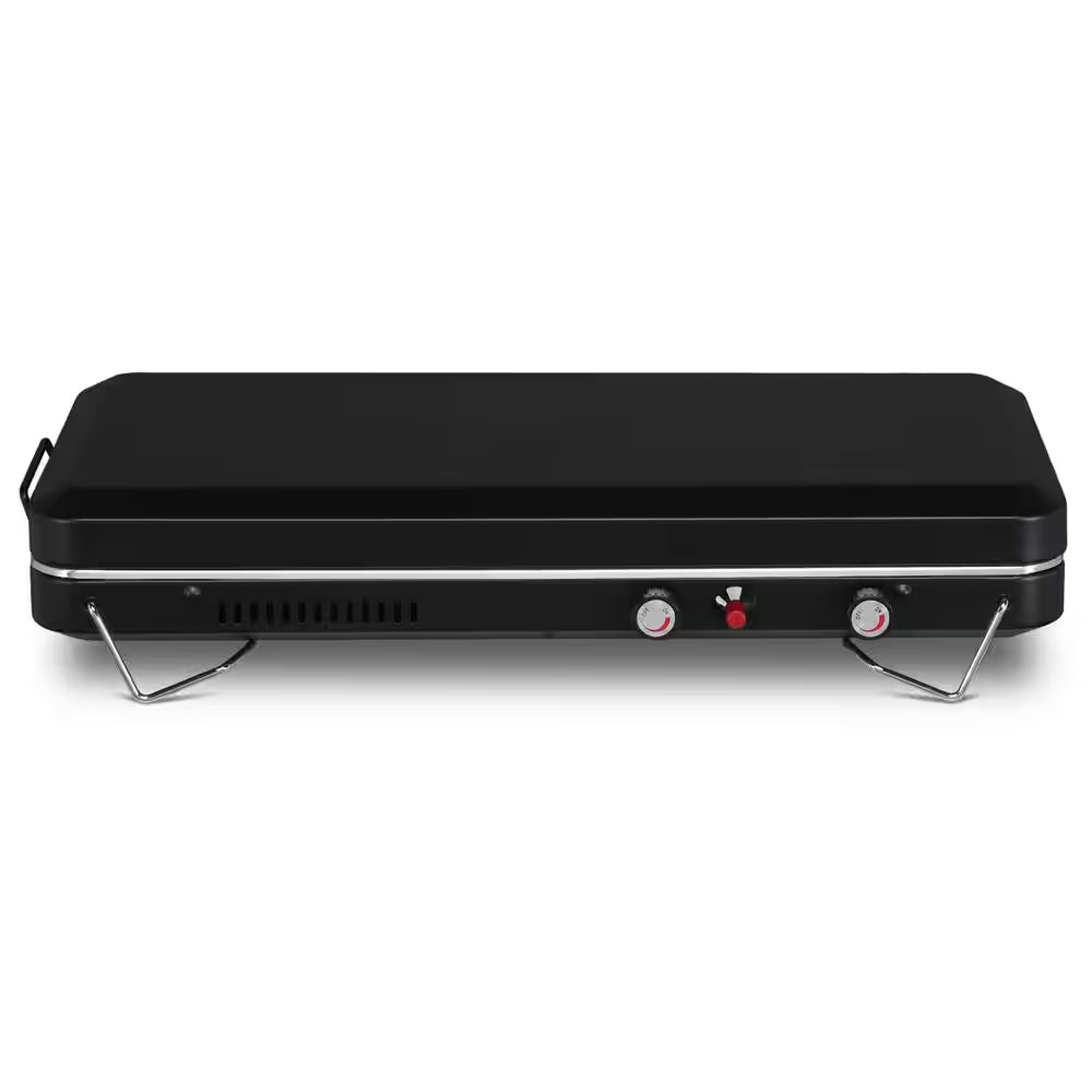 2-Burner Portable Tabletop Propane Gas Grill | RV & Camper Camp Stove (Black)