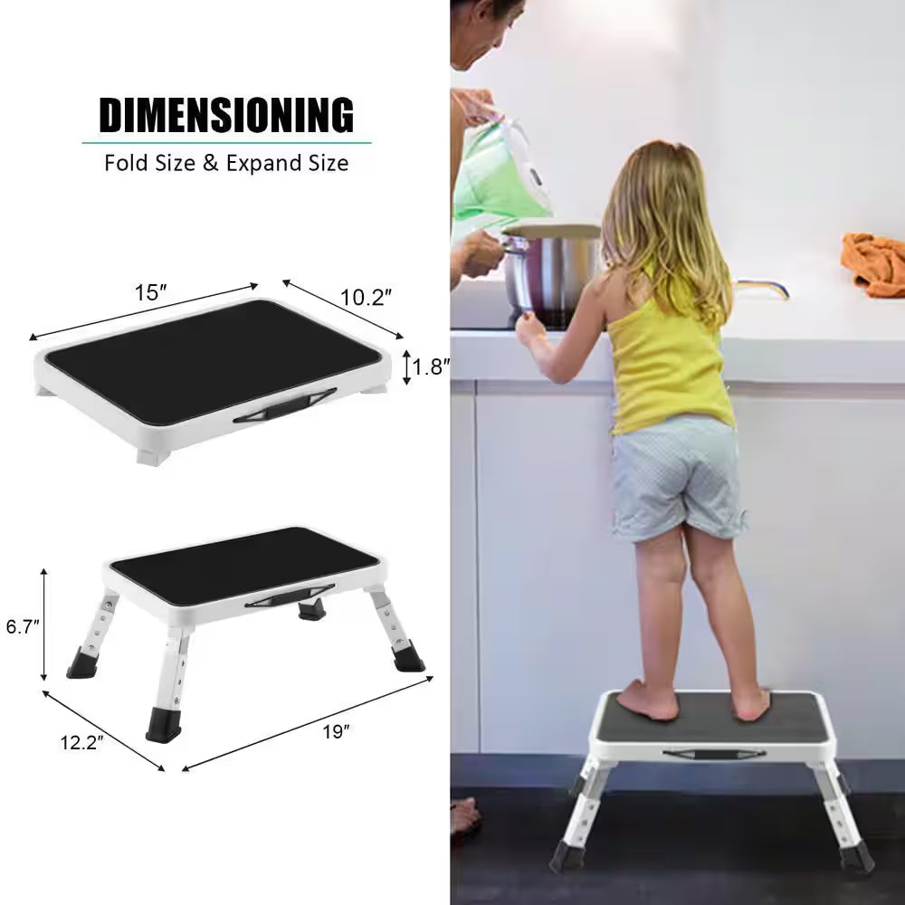 1 .25 Ft. Metal Folding Work Platform with Non-Slip Platform, 330 Lbs. Load Capacity