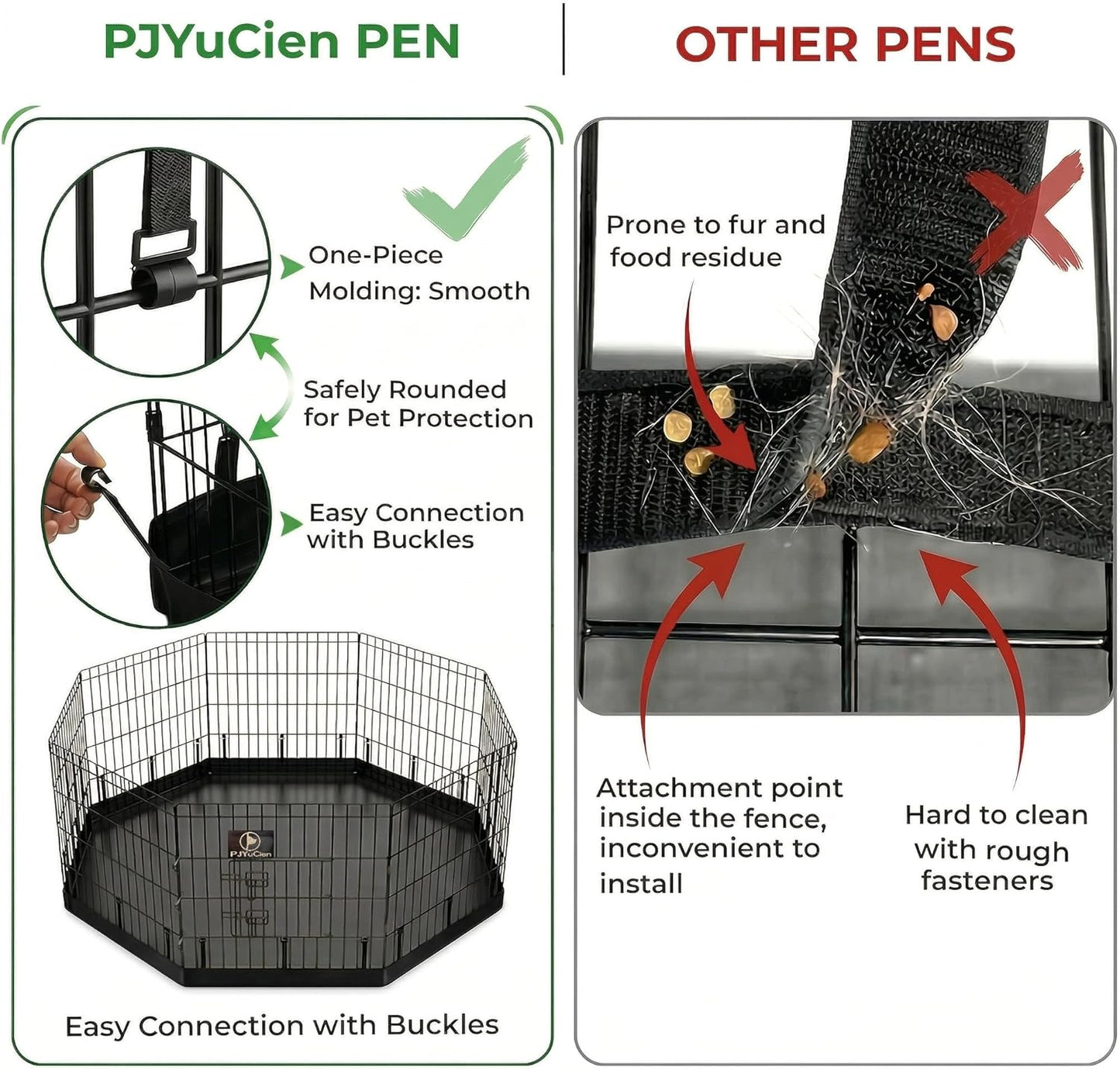 Happy Camper Portable Pet Playpen – Foldable 8-Panel Exercise Pen with Waterproof Base