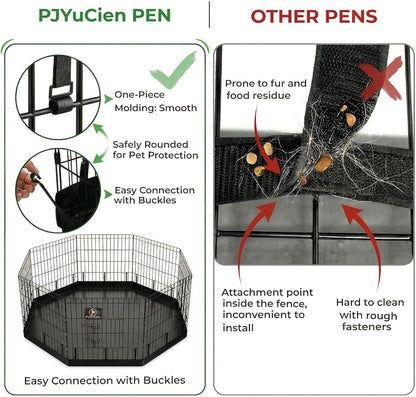 Happy Camper Portable Pet Playpen – Foldable 8-Panel Exercise Pen with Waterproof Base