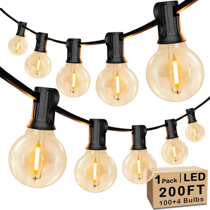 50-Foot Shatterproof LED Globe String Lights | Dimmable Camp & Awning Bistro Lights