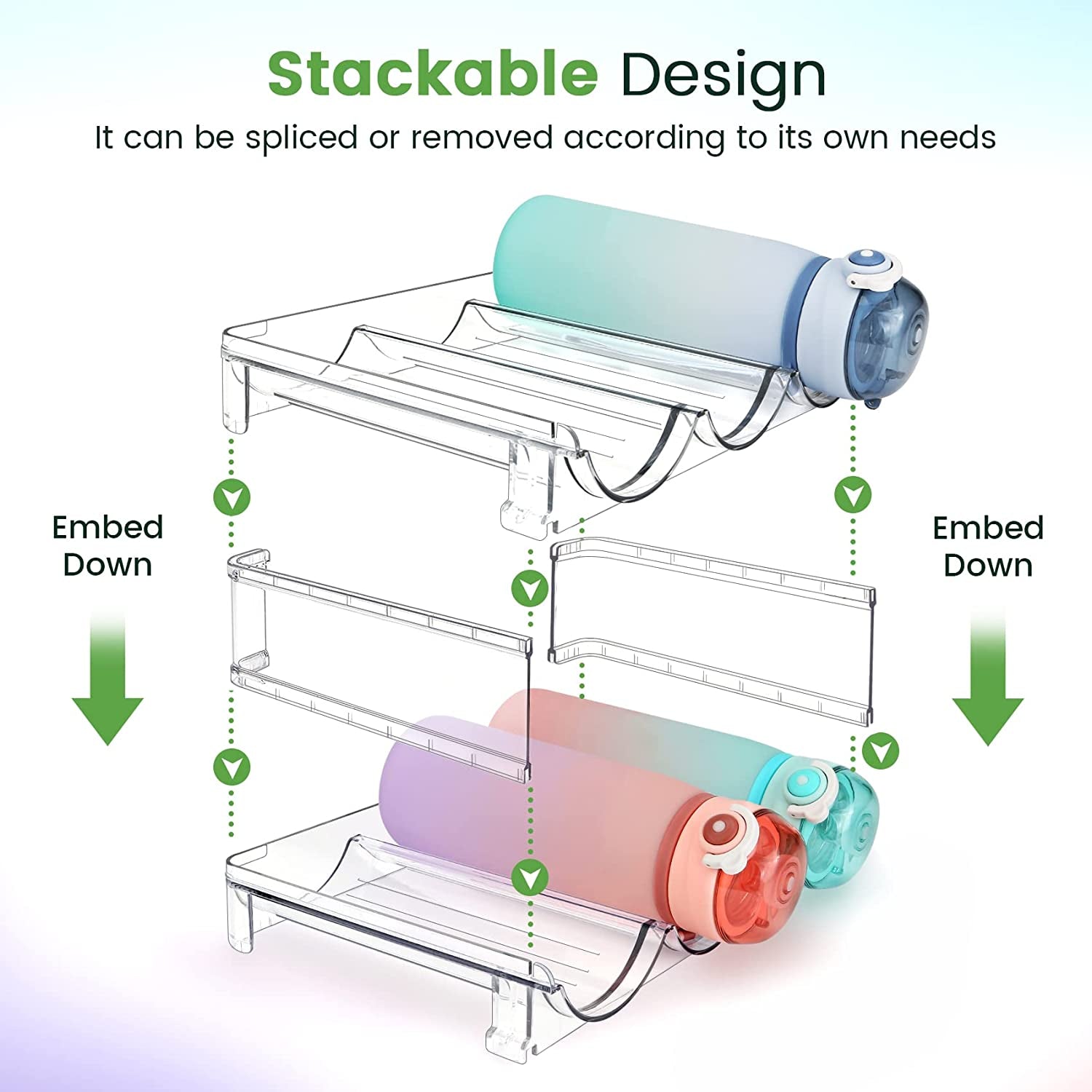2-Pack Stackable Water Bottle Organizer | Space-Saving RV Cabinet Storage