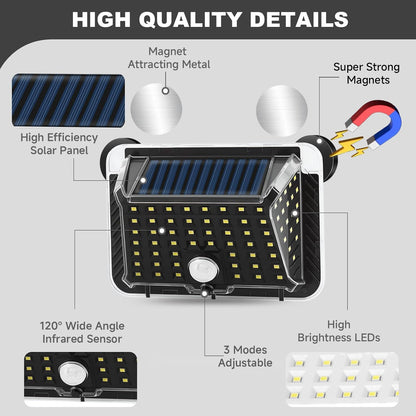 2-Pack Magnetic RV Solar Motion Lights | Waterproof Exterior Camper & Awning Light (Black)