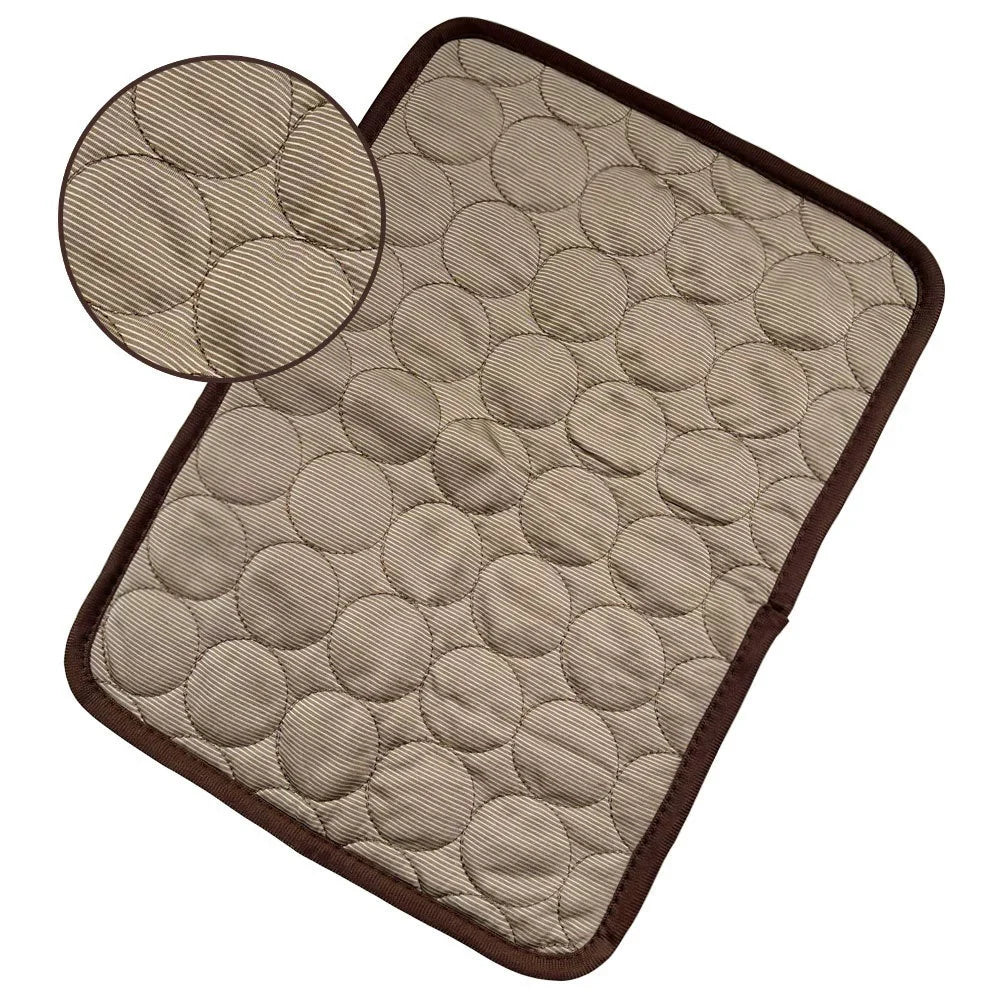 Portable Ice Silk Pet Cooling Mat | Summer Travel Bed for Camp Dogs & Cats