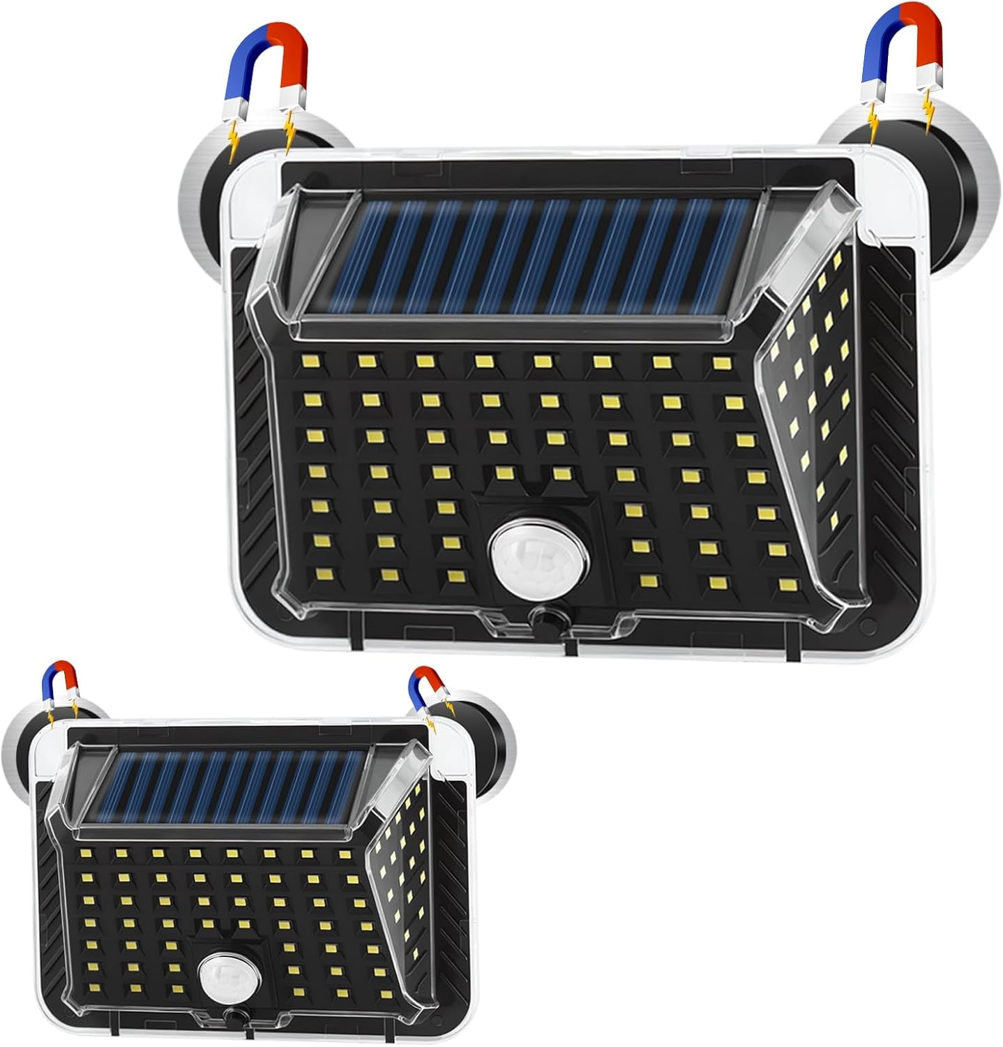 2-Pack Magnetic RV Solar Motion Lights | Waterproof Exterior Camper & Awning Light (Black)