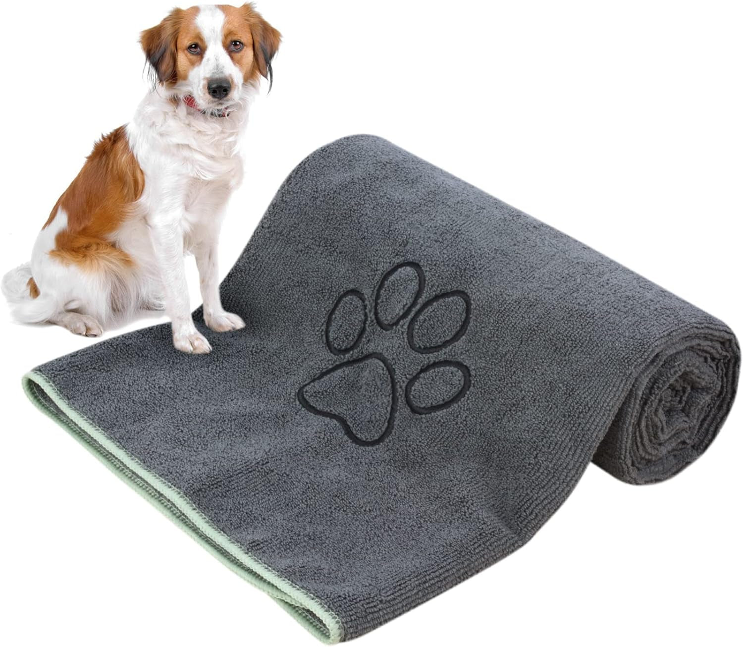 Dog Towel Super Absorbent Pet Bath Towel Microfiber Dog Drying Towel for Small, Medium, Large Dogs and Cats 30Inch X 50Inch Purple