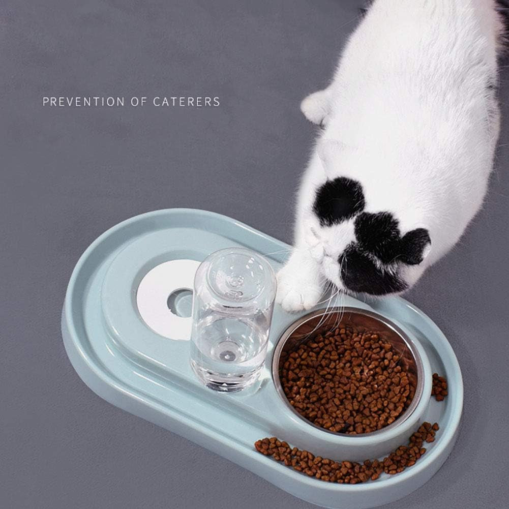 2-in-1 Automatic Gravity Waterer & Stainless Steel Food Bowl Set