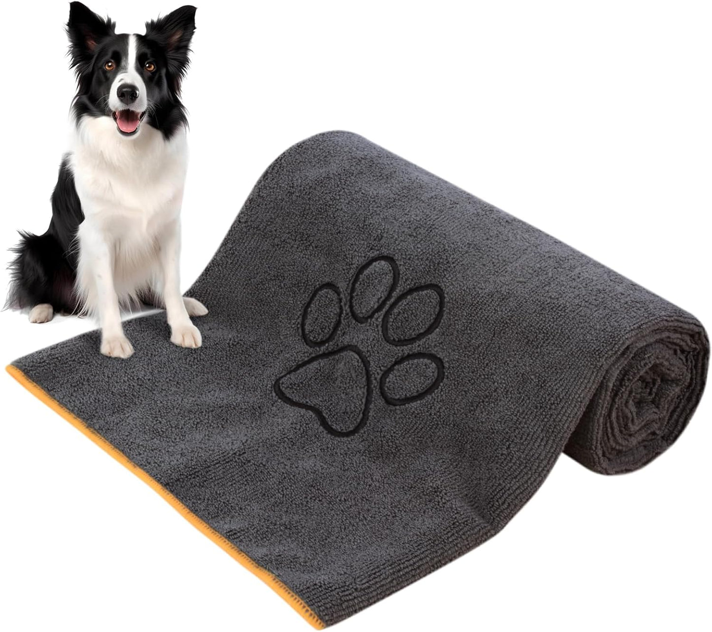 Dog Towel Super Absorbent Pet Bath Towel Microfiber Dog Drying Towel for Small, Medium, Large Dogs and Cats 30Inch X 50Inch Purple