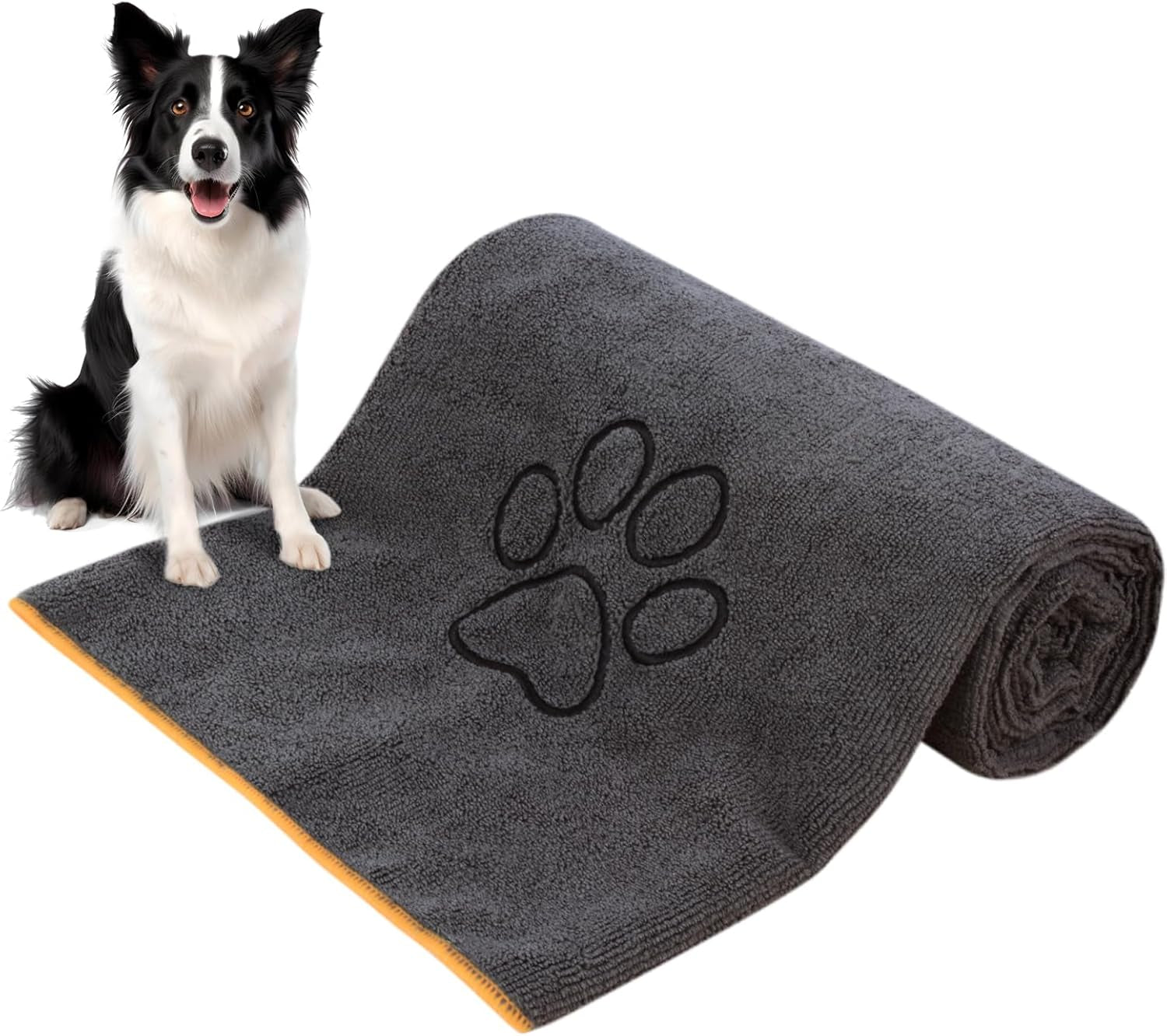 Dog Towel Super Absorbent Pet Bath Towel Microfiber Dog Drying Towel for Small, Medium, Large Dogs and Cats 30Inch X 50Inch Purple