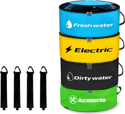 4-Pack Waterproof RV Hose & Cord Storage Bags | Utility Organization Set