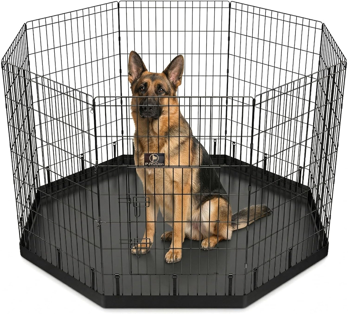 Happy Camper Portable Pet Playpen – Foldable 8-Panel Exercise Pen with Waterproof Base