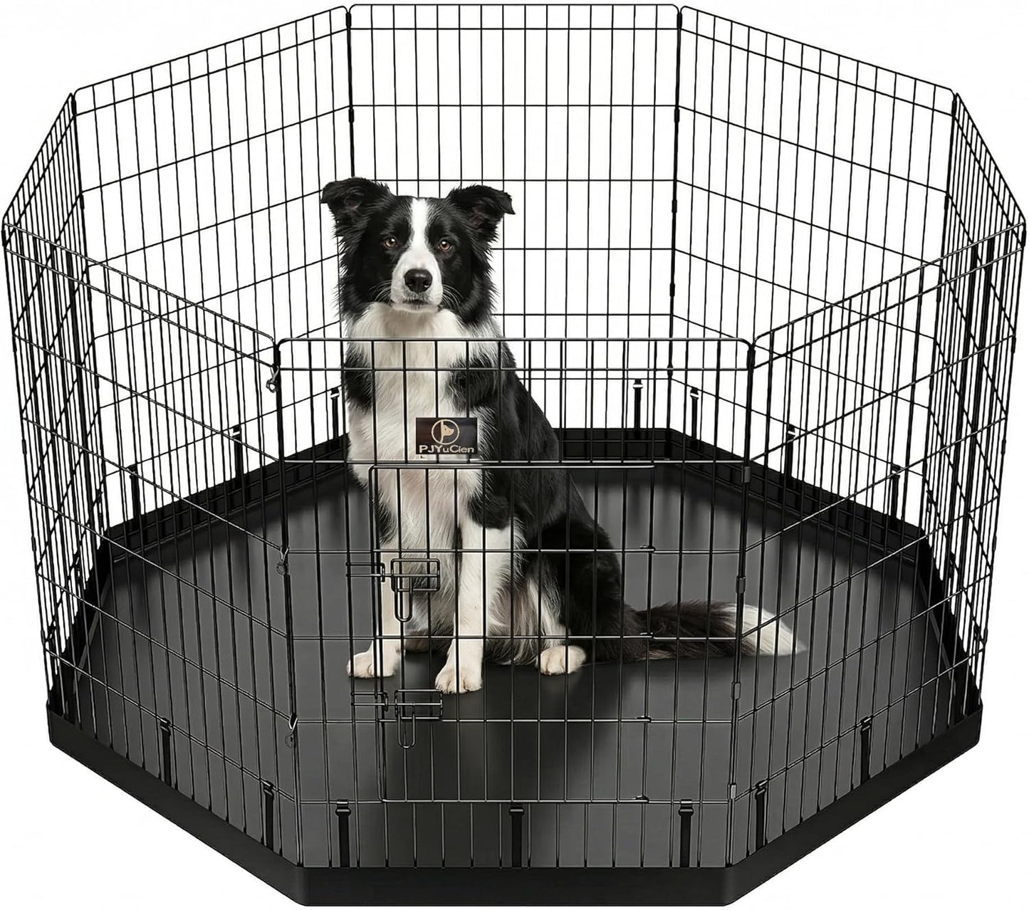 Happy Camper Portable Pet Playpen – Foldable 8-Panel Exercise Pen with Waterproof Base