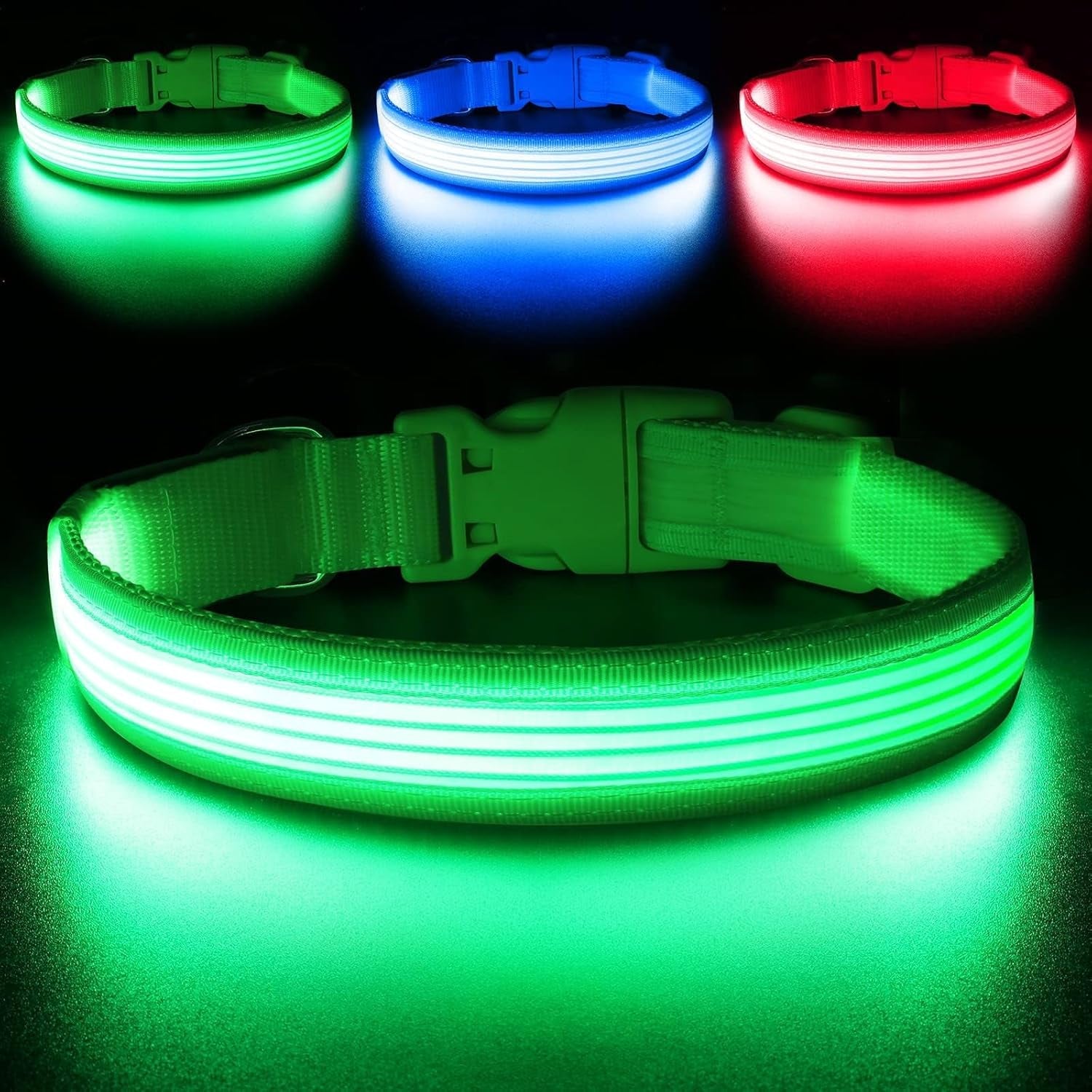 Bright Trails LED Glowing Dog Collar – USB Rechargeable & Weatherproof Safety Light