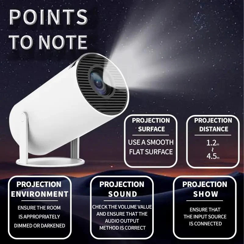 Smart Portable Outdoor Projector | WiFi & Bluetooth Movie Nights for Van Life and Camping
