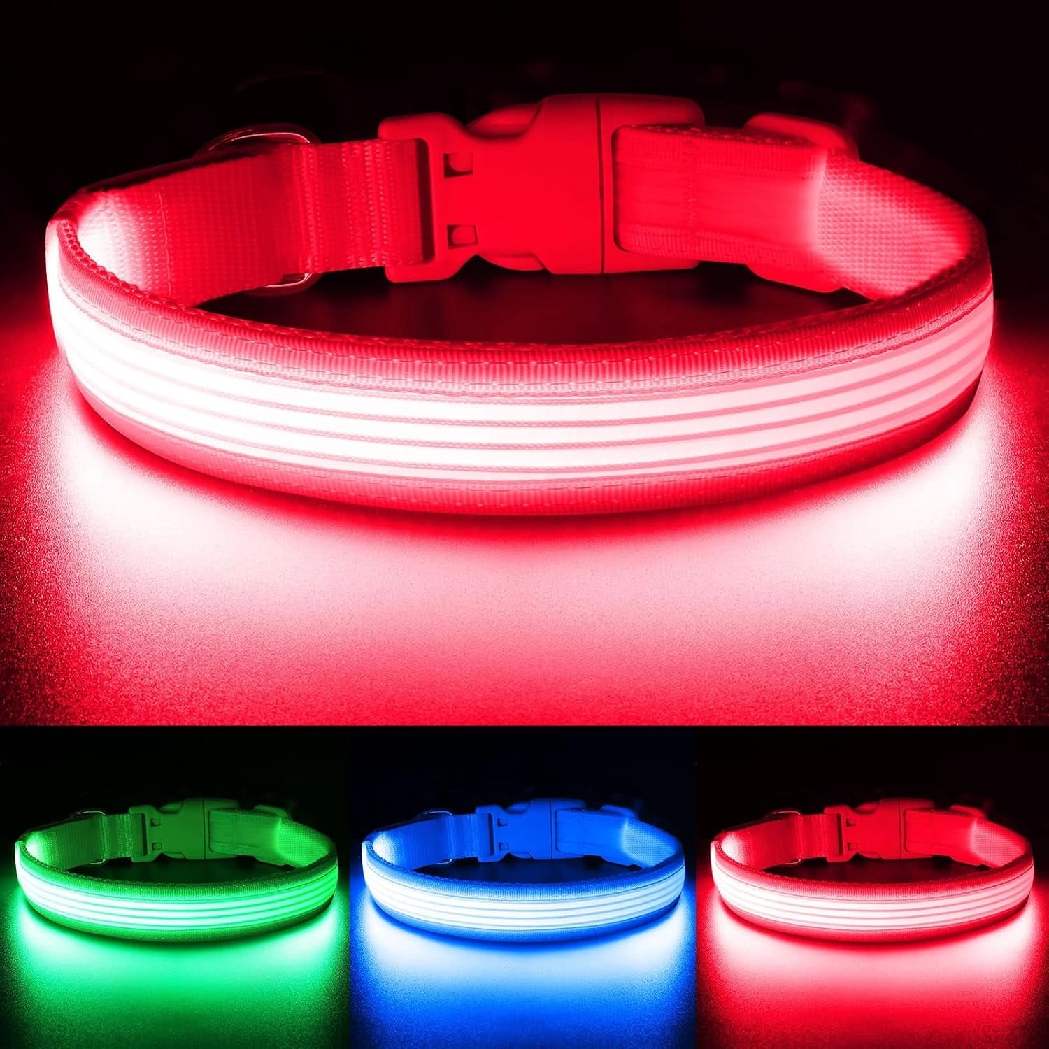 Bright Trails LED Glowing Dog Collar – USB Rechargeable & Weatherproof Safety Light