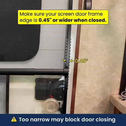 Adjustable RV Screen Door Handle & Grab Bar | Heavy-Duty Camper Door Protector (Black)