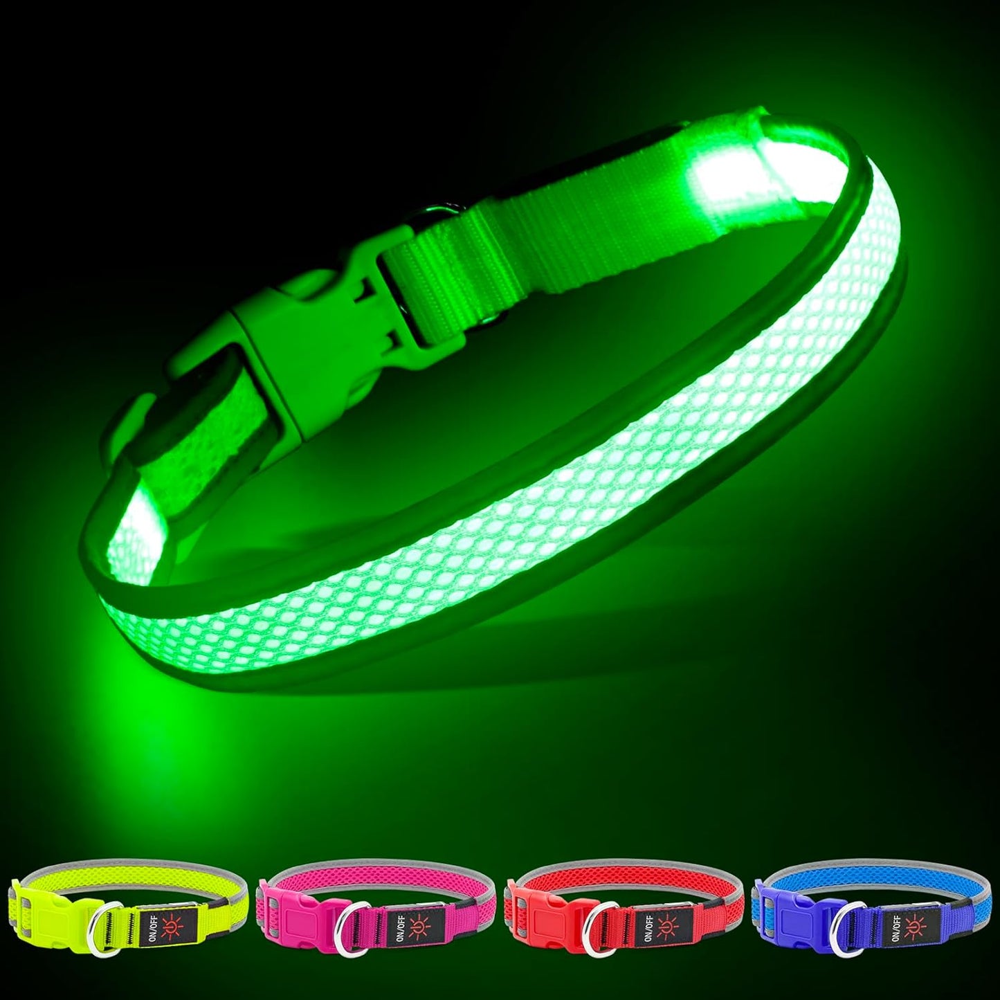Bright Trails LED Glowing Dog Collar – USB Rechargeable & Weatherproof Safety Light
