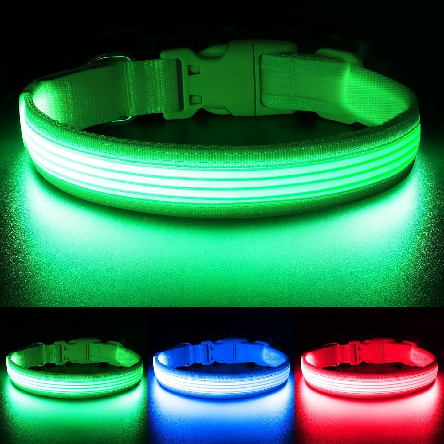 Bright Trails LED Glowing Dog Collar – USB Rechargeable & Weatherproof Safety Light
