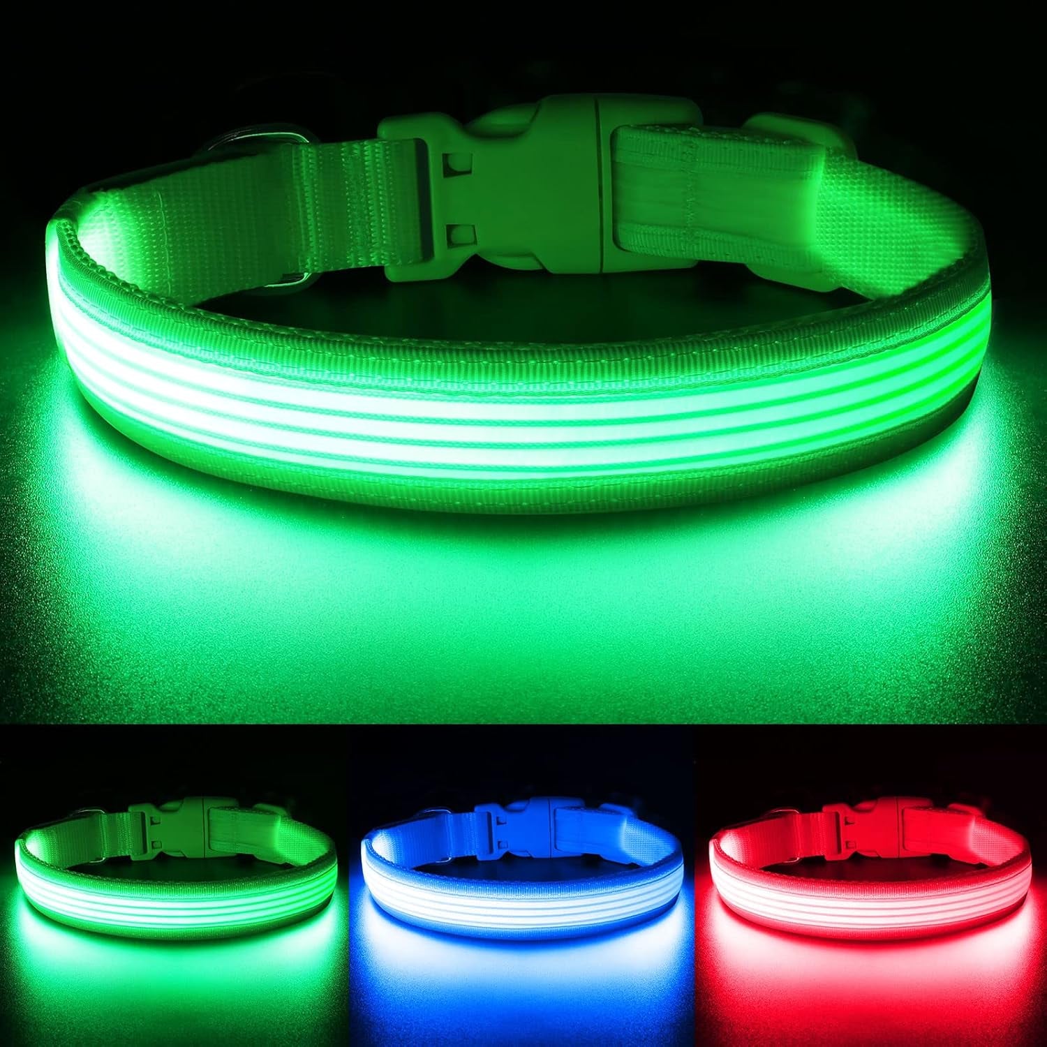 Bright Trails LED Glowing Dog Collar – USB Rechargeable & Weatherproof Safety Light