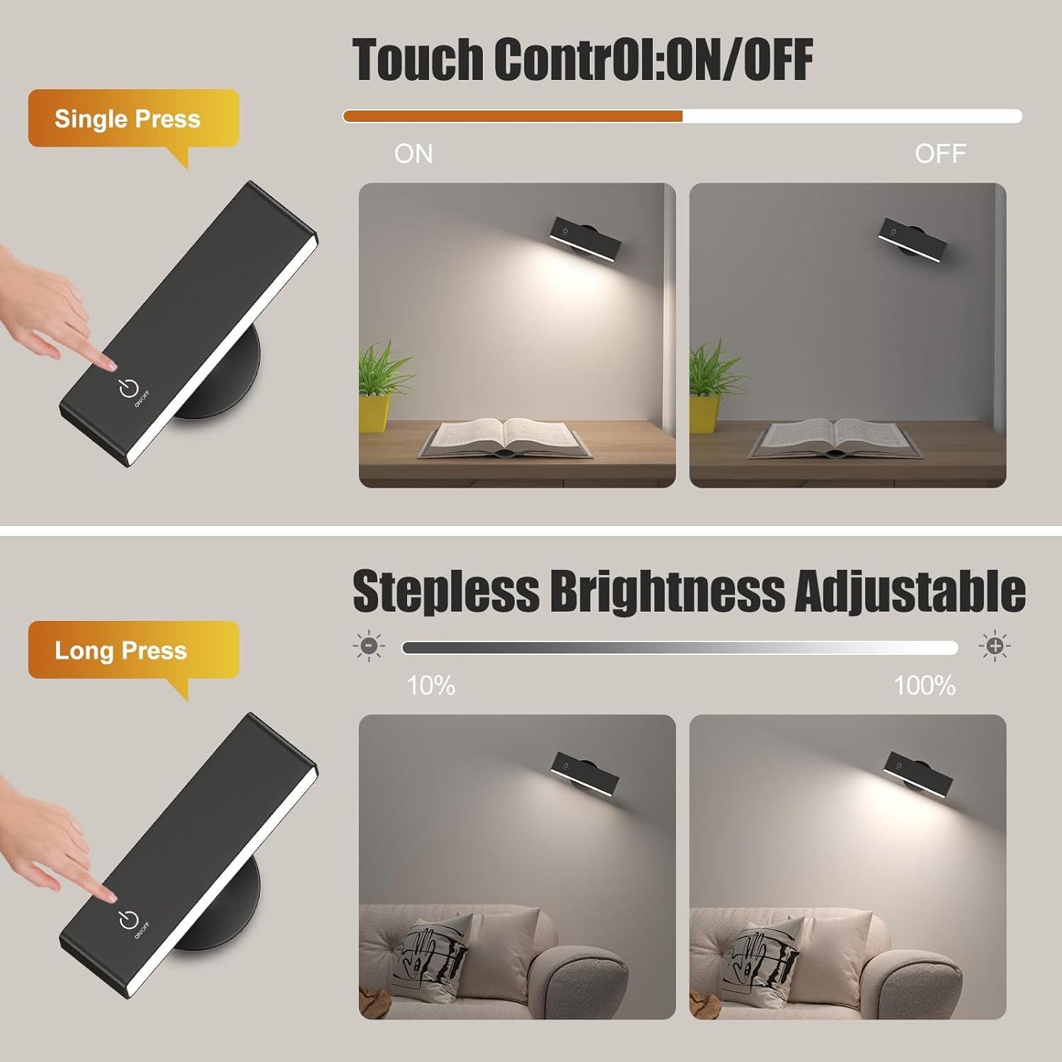 Rechargeable 360° Magnetic Wall Sconce & Portable Flashlight (2-Pack)

