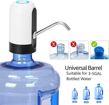 Portable USB Rechargeable Electric Water Pump for 3-5 Gallon Jugs