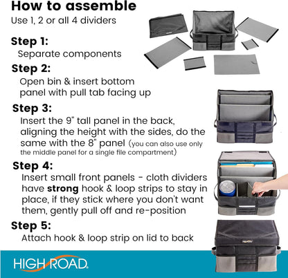 Front Seat Car Office Organizer & Mobile Desk | Truck & Van Storage with Filing Dividers