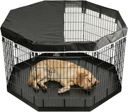 Happy Camper Portable Pet Playpen – Foldable 8-Panel Exercise Pen with Waterproof Base