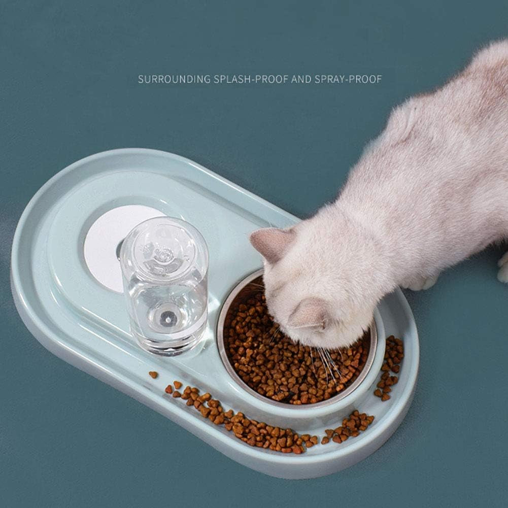 2-in-1 Automatic Gravity Waterer & Stainless Steel Food Bowl Set